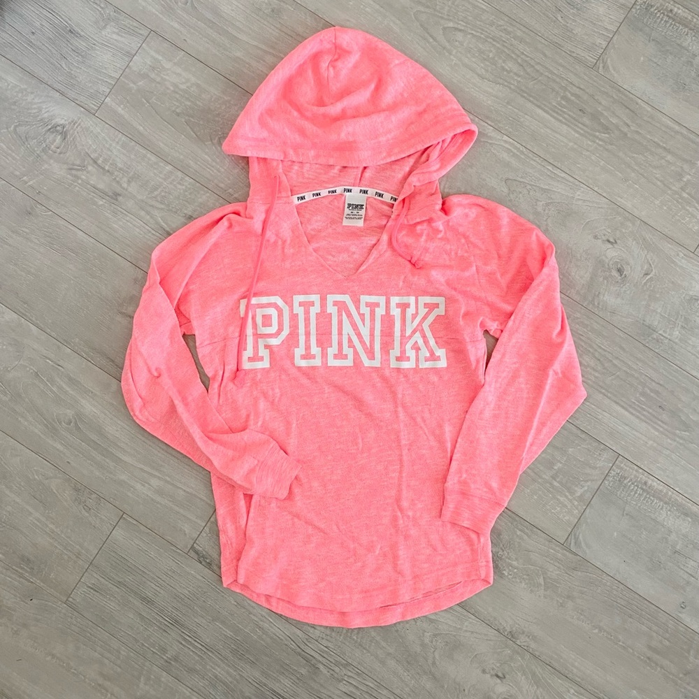 Victoria’s Secret PINK Drawstring Hoodie Neon